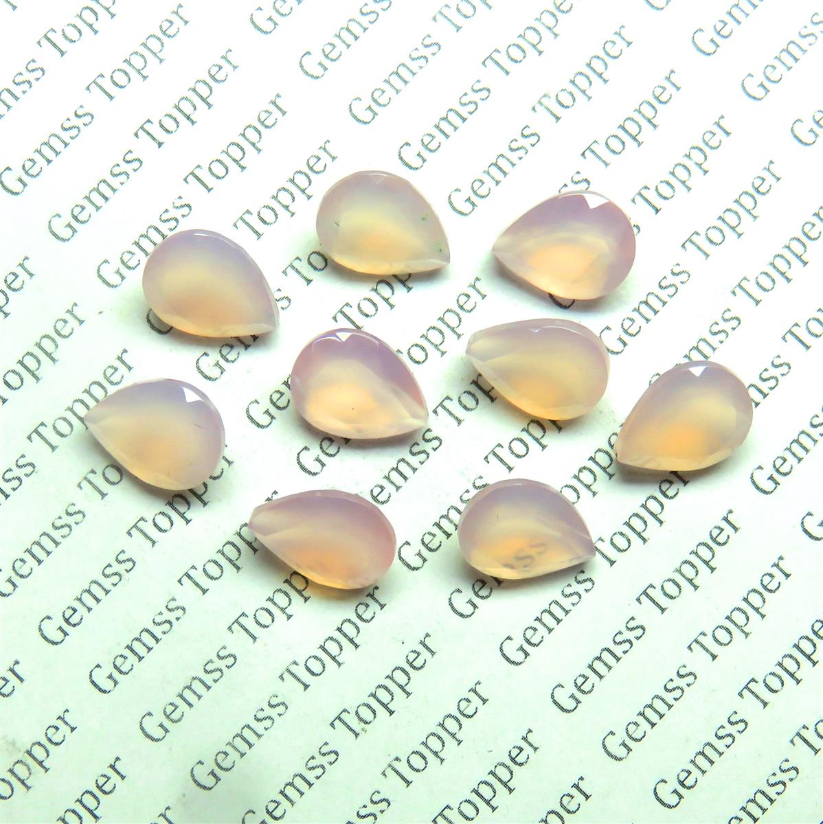 Rose Chalcedony 9x12 mm Pear Faceted